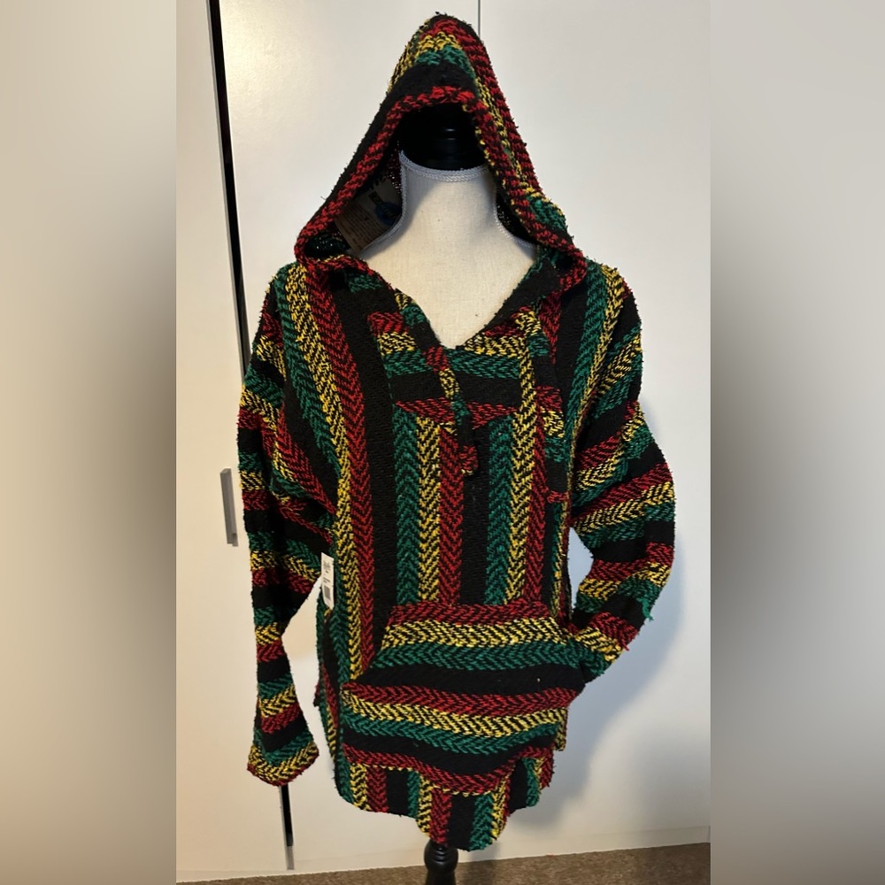 Rasta hoodie size large new with tags